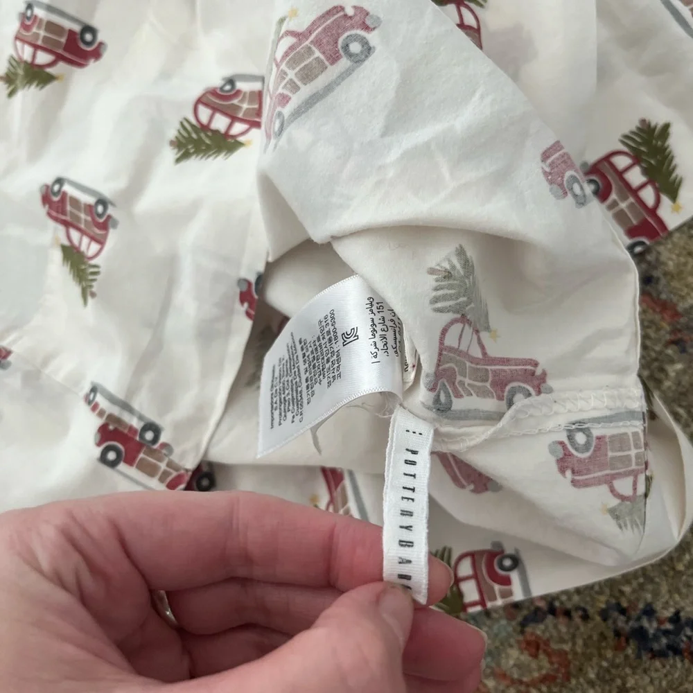 Pottery Barn Woody Car Cotton Pillowcases Christmas Holiday